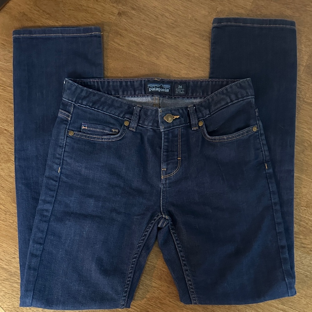 Patagonia Straight Leg Jeans in Dark Blue